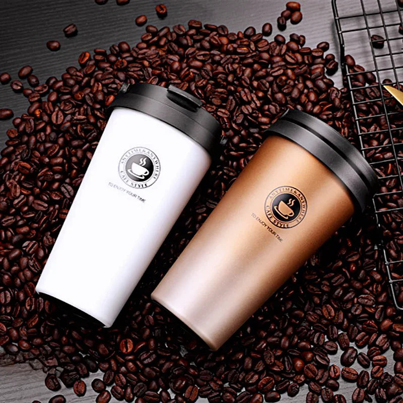 Stainless Steel Coffee Mugs Insulated Water Bottles with Handle Portable Thermos Cup Double Layer Tumbler Vacuum Flask